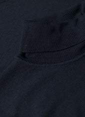 Men's Extra-Fine Merino Roll Neck in Navy
