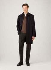Men's Extra-Fine Merino Zip Neck in Bark