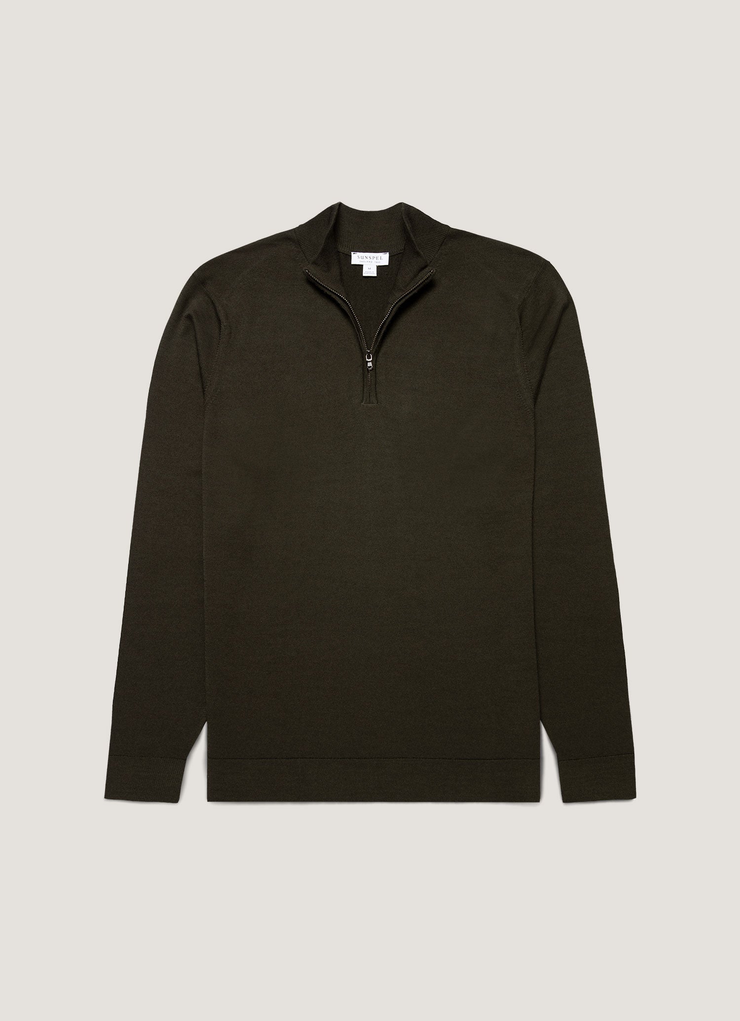 Men S Extra Fine Merino Zip Neck In Dark Green