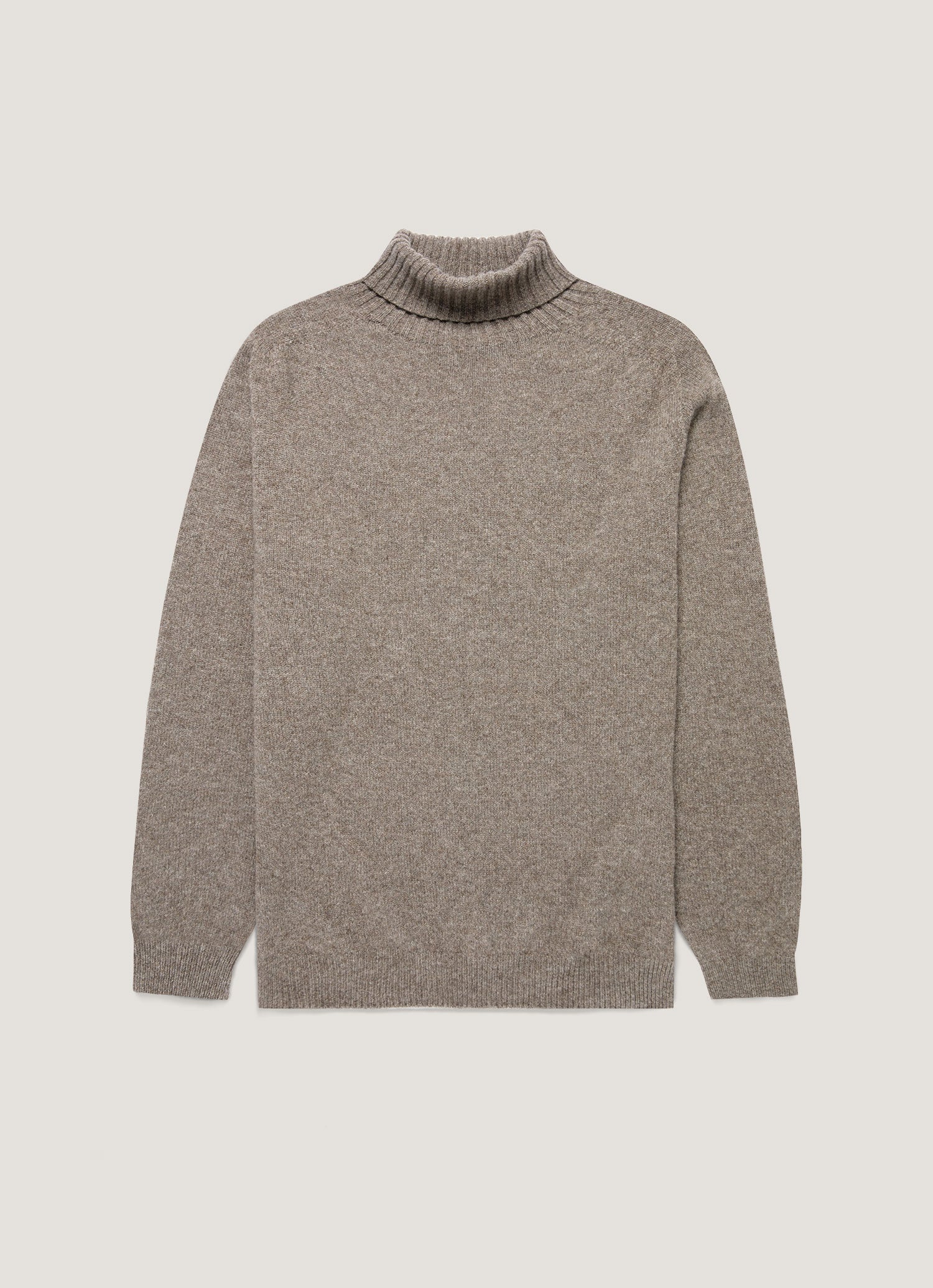 Men S Lambswool Roll Neck In Bark