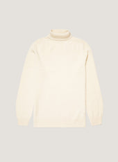 Men's Lambswool Roll Neck in Ecru