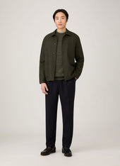 Men's Shetland Crew Neck Jumper in Sea Moss