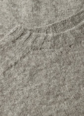 Men's Shetland Crew Neck Jumper in Mid Grey Melange