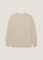 Men's Shetland Crew Neck Jumper in Oatmeal Melange