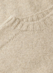 Men's Shetland Crew Neck Jumper in Oatmeal Melange