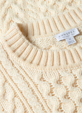 Men's Cable Knit Jumper in Ecru