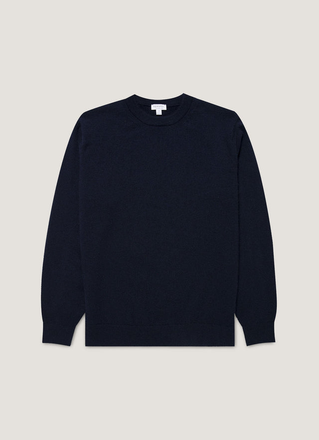 Men's Cashmere Crew Neck Jumper in Navy
