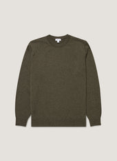 Men's Cashmere Crew Neck Jumper in Khaki