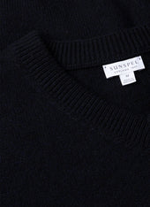 Men's Lambswool Vest in Dark Navy Mouline