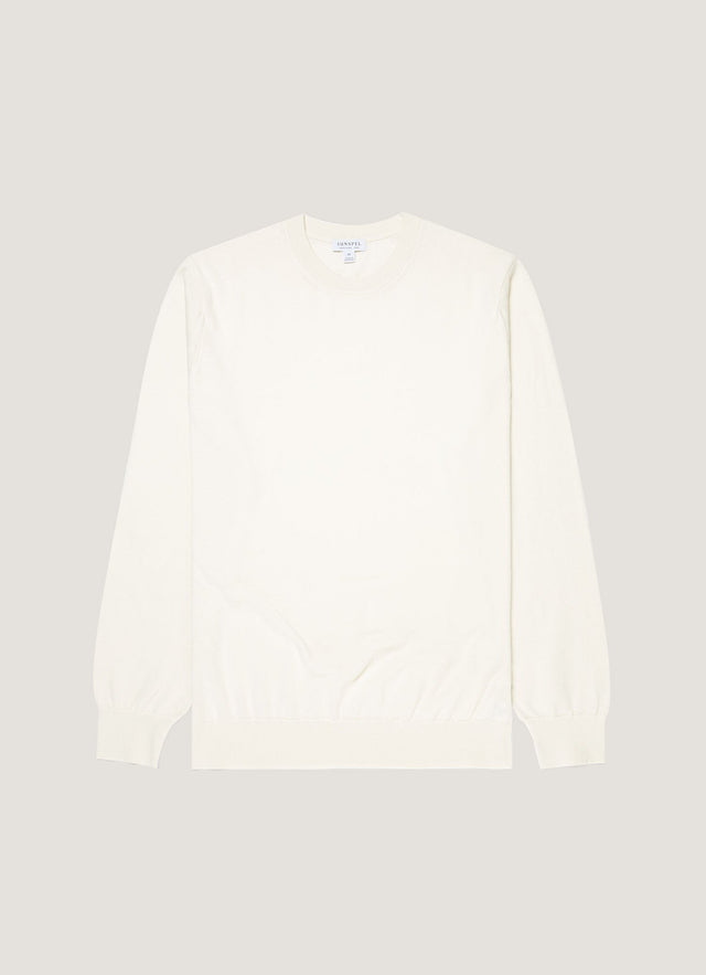 Men's Lightweight Cotton Jumper in Ecru