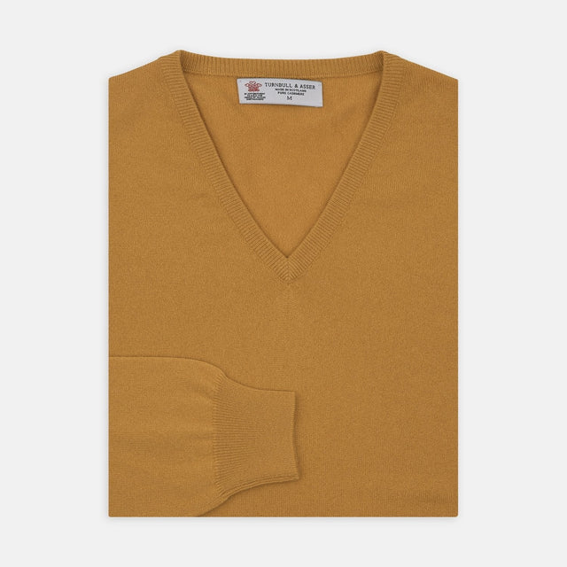 Sunflower Yellow V-Neck Cashmere Jumper