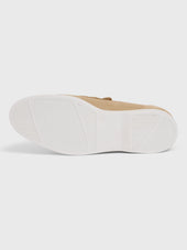 Mocassins En Cuir Nubuck Beige