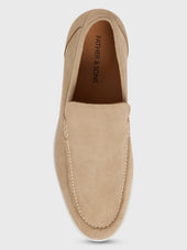 Mocassins En Cuir Nubuck Beige
