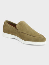 Mocassins en cuir nubuck kaki
