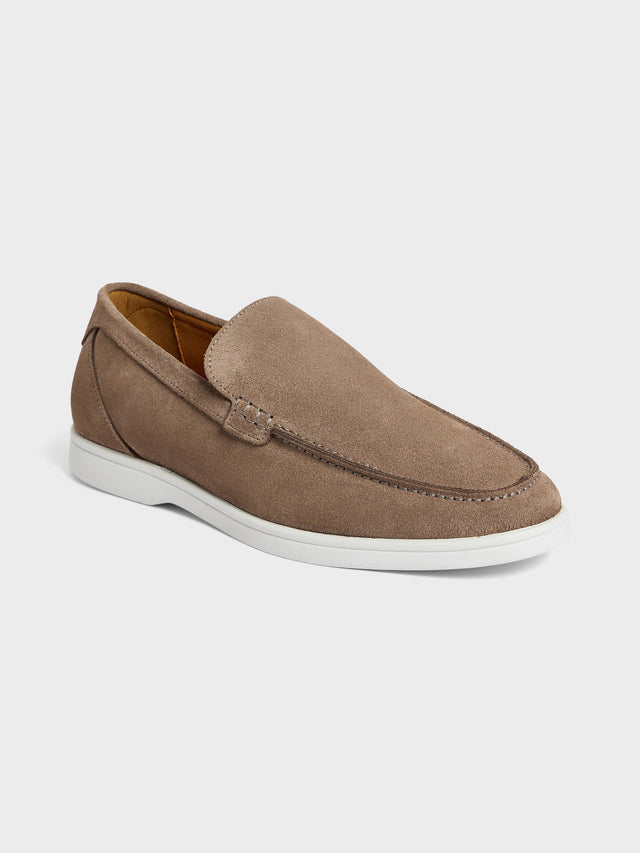 Mocassins en cuir nubuck marron