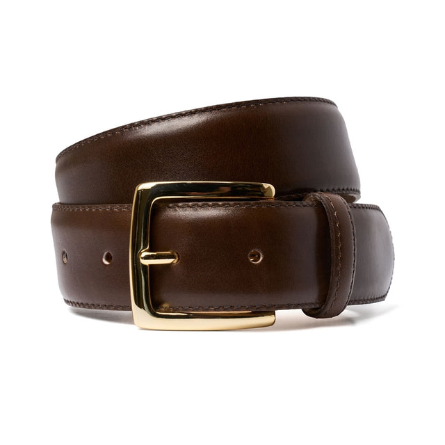 Mocha Brown Belt with Gold Buckle