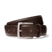 Mocha Brown Belt with Silver Buckle