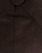 Dark Brown Herringbone Wool Gatsby Cap