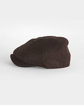Dark Brown Herringbone Wool Gatsby Cap