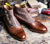 Button Boots With Hand Stained Patina