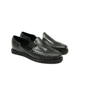 Chamula Cancun huarache in black leather