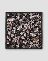 Hand Painted Floral Silk Pocket Square