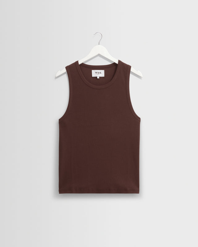 Montague - Brown Ribbed Organic Cotton Vest