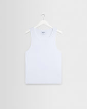 Montague - White Ribbed Organic Cotton Vest