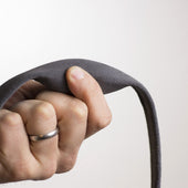 Grey Suede Tubo Tubular Dress Belt