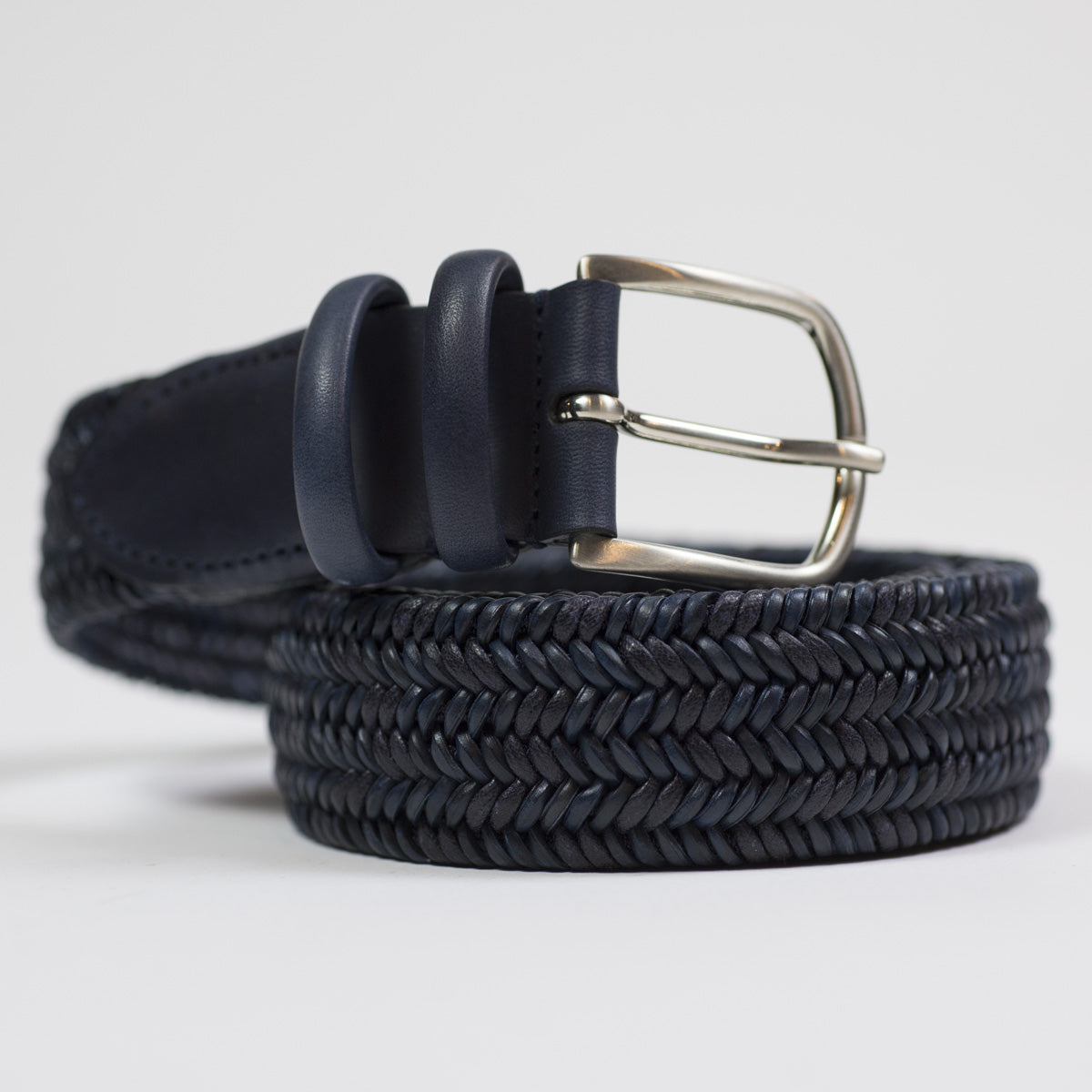 Intreccio Leather Woven Belt