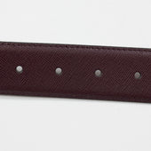 Marroon Saffiano Leather Dress Belt