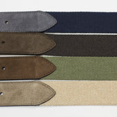 Olona Canvas And Grey Suede Belt