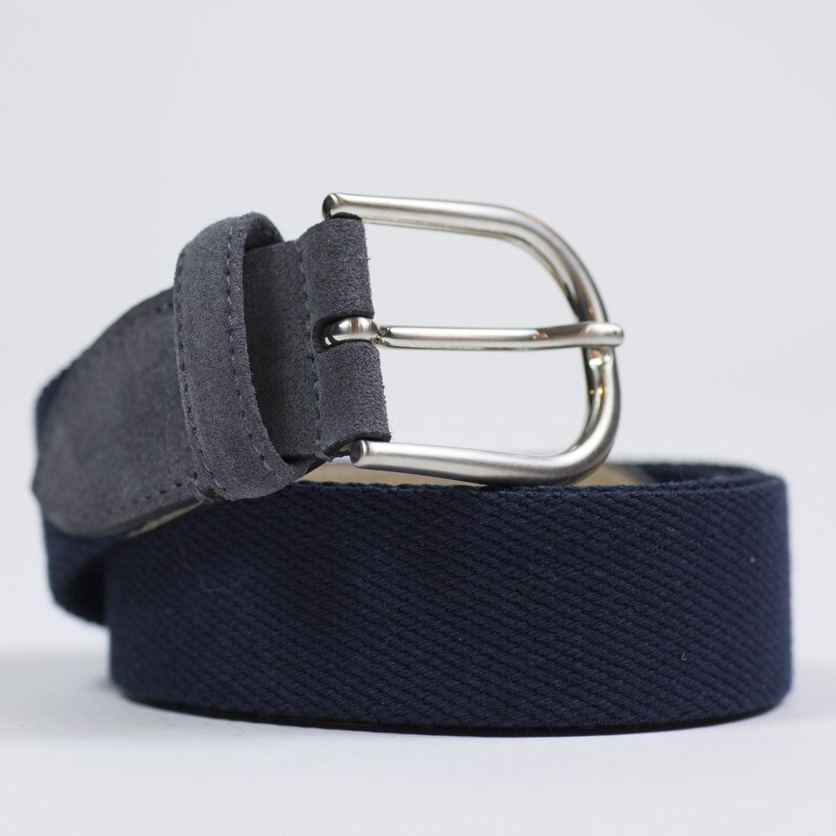 Olona Canvas And Grey Suede Belt