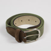 Olona Canvas And Brown Suede Belt