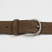 Olona Canvas And Brown Suede Belt
