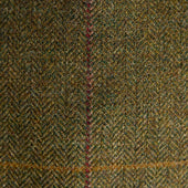Green Dunnock Check Wool Flat Cap