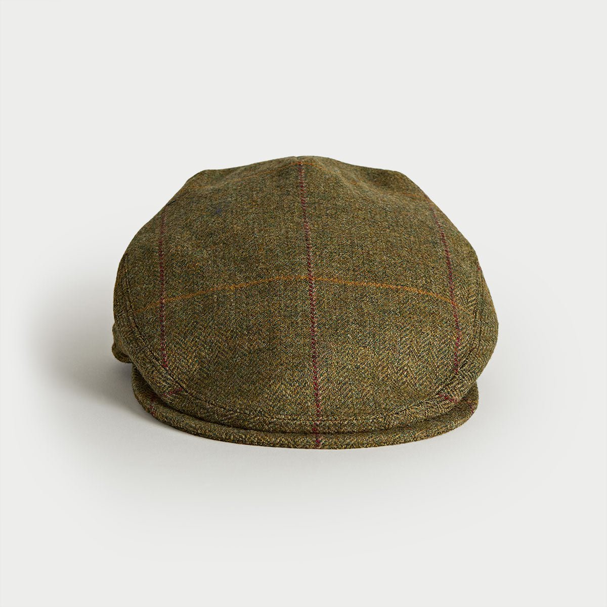 Green Dunnock Check Wool Flat Cap