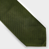 Green Herringbone Silk Tie
