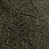 Green Square Check Loden Wool Flat Cap