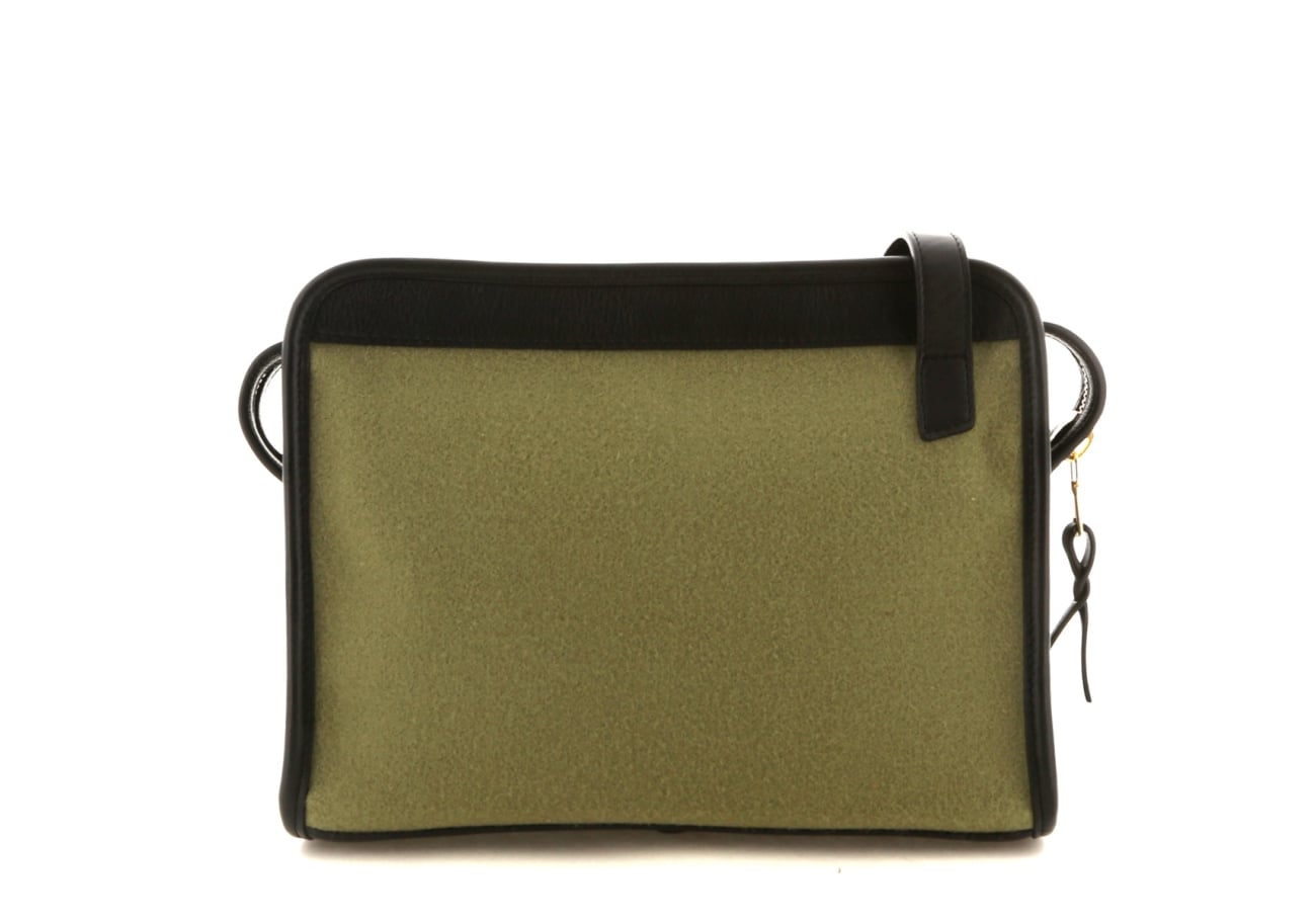Blazer Bag Moss Green Black Leather Trim Felt Grey Cordura Lining