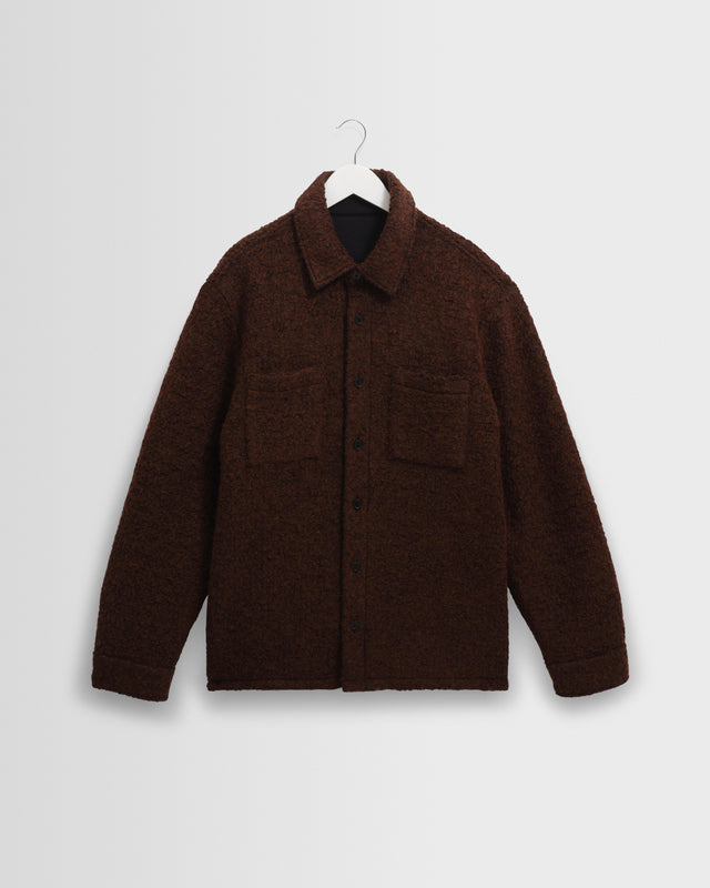 Mount - Brown Reversible Boucle Wool Overshirt