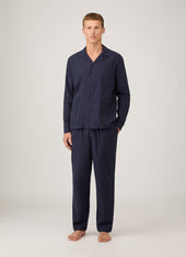 Men's Cotton Flannel Pyjama Set in Navy