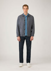 Men's Riviera Polo Shirt in Mid Indigo Wash