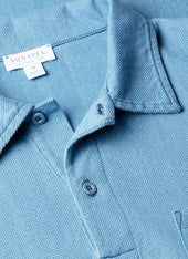 Men's Riviera Polo Shirt in Mid Indigo Wash