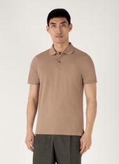 Men's Piqué Polo Shirt in Dune