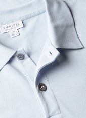 Men's Piqué Polo Shirt in Pastel Blue