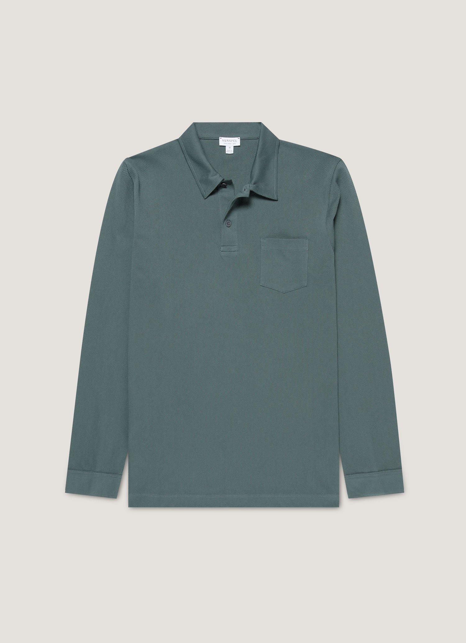 Men S Long Sleeve Riviera Polo Shirt In Dark Petrol