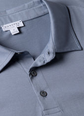 Men's Classic Jersey Polo Shirt in Vintage Blue