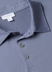 Men's Classic Jersey Polo Shirt in Selvedge Blue