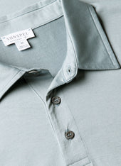 Men's Classic Jersey Polo Shirt in Stone Blue